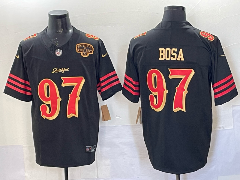 Men San Francisco 49ers #97 Bosa black Limited Nike NFL 2025 Jersey 04